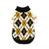 Vêtements pour chiens Vêtements Jumper Pull pour animaux de compagnie Tricoté Crochet Tissu Automne Hiver Chaud Chat Vêtements Diamant Check Deux Jambes Chiot Chaton Manteaux