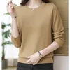 Women's T Shirts O-neck Undercoat Clothing Solid Ladies Tops Simplicity Long Sleeve Pullovers Interior Lapping Autumn Winter T-Shirts