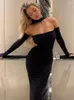 Casual Kleider CNYISHE Sexy Backless Maxi Kleid Für Frauen Winter 2024 Elegante Off Schulter Club Party Bodycon Frau Kleid Prom Kleidung