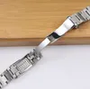 Horlogebanden Hoge kwaliteit designer armband met logo op sluiting 20 mm 21 mm roestvrijstalen horlogeband met gebogen uiteinde voor designhorloge