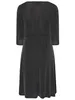 Элегантное платье с запахом больших размеров на весну и осень, женское черное блестящее коктейльное платье с длинным рукавом, вечернее платье 240201