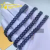 Cheap Price 925 Solid Silver 6mm 8mm Hip Hop Iced Out Vvs Black Color Diamond Moissanite Cuban Link Chain