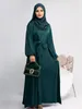 Ethnic Clothing Ramadan Satin Abaya Muslim Dress Turkey Simple Abayas For Women Dubai Luxury African Dresses Islamic Kaftan Hijab Robe