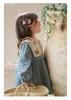 ガールドレス2024春の女の子のファッション刺繍ドレスベイビー韓国スタイルの長袖の花服子供カジュアル幼児パーティー