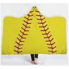 Collectable Outdoor Baseball Football Filt Sherpa Softball Sports Theme Hooded Cape Soccer Bathing Handduk Dding Filtar Drop Delive OTP2O