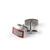 Cuff Links Black Red Enamel Diamond Cufflinks Business Shirt Link Buttons For Women Men Dress Fashion Jewelry Will And Sandy Drop De Dh14N