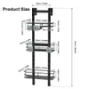 Bathroom Organizer Shelf Storage Rack Shower Caddy Shelf with 4 Hooks Rustproof Bathroom Kitchen Storage Basket with Suctions 240118