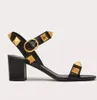 Sommer Luxus Roman Stud Sandalen Schuhe Frauen Kalbsleder Leder Maxi Nieten Chunky Heels Italien Marke Komfort Tägliches Gehen EU35-43