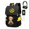 Mochilas Demon Slayer Agatsuma Zenitsu School Bag Oxford Laptop Bags Menino Menina Mochila Grande Capacidade de Viagem para Crianças 230619 Drop D Dh6O9