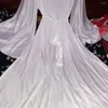 Vestidos casuais fino brilhante sexy mulheres cetim flare manga vestido solto longo maxi plus size sleep robe