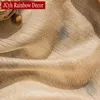 French Golden Sheer Curtains for Living Room Sparking Voile Tulle Curtain for Bedroom Window Hall Gauze Treatment Fabric Texture 240118