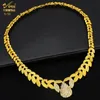Xuhuang African Gold Plated Luxury Necklace Armband Set For Women Arabic Charm Crystal Jewelry Set Bridal Wedding Party Gifts 240123