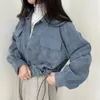 Crop Jacken Damen Cord Pure Simply Vintage Koreanische Mode Button-up Kleidung Baggy Temper Teens Streetwear 240127