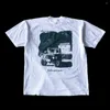 メンズTシャツY2Kトップレトロ中世の車両パターングラフィックラウンドネックエクストラ大きなショートスリーブゴシッククラシックTシャツ夏最新