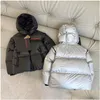 Abrigo de abajo Niños Puffer Abrigos con capucha Moda Invierno A prueba de viento Hooide Black Sier Chaquetas Niños Niñas Niños Outwear Girl Boy Remveable S Otykc