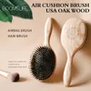 Boar Brestle Hair Brush Peine Oak Wood Cam för kvinnor Hårstyling hårbotten Massage Hairbrush Salon de Beaute Barber Accessories 240117