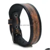 Bangle Ancient Old Pin Buckle Belt Leather Cuff Wide Adjustable Bracelet Wristand For Men Women Fashion Jewelry Drop Delivery Bracele Dhgie