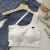 Womens Tank Top Vest Knit Regelbunden beskuren bomullströja Stylish Knit Vest Femme Knits Tees Designer Sticked Sport Breattable Yoga Vest Tops 40-60 kg