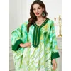 Etniska kläder Abaya för kvinnor Muslimskt bat ärm Loose Maxi Dress Elegant Printed Kaftan Dubai Islam Arab Kimono Turkiet Jalabiya Caftan