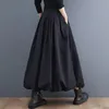 Saias femininas maxi saia feminina cintura alta a linha com bolsos grosso quente lã elegante elástico longo para o inverno