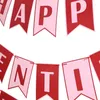 Party Decoration Alla hjärtans dag flaggor Banners dekorationer Happy Valentines Easy Install