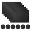 Set di 6 tovagliette con sottobicchieri Tovagliette nere in tessuto intrecciato in vinile antiscivolo lavabili per tavolo da pranzo cucina ristorante 240127