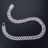 Voaino Aangepaste Link Chain Hiphop Sieraden Ketting Heren 925 Sterling Zilveren Moissanite Cubaanse Ketting