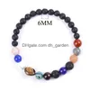 Perlen Naturstein Sonnensystem Galaxy Starry Strang Armband Lava Rock Lasurite Perlen Armbänder Für Frauen Männer Modeschmuck Wil Dhswl