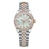 Rolaxs Original Mulheres Designer Diamante Feminino Automático Rosa Ouro Data Tamanho 36Mm 31Mm 28Mm Relógios de Alta Qualidade Montres Pour Dames Senhoras Iced Out Watch