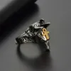 Designers Acier Anubis Divine Auto-Défense Fenêtre Brisée Bague Pour Hommes Ancien Dieu De La Mort Égyptien Hu Lang Fang Célèbre Style De Clan FQX7