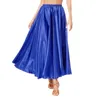 Stage Wear Womens Belly Dance Satin Skirt Lyrical Practice Performance Costume Arabic Halloween Solid Color Ruffle Maxi Skirts