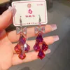 Orecchini pendenti di design in cristallo lucido per le donne Graziose paillettes multicolori cadono gioielli per la festa nuziale