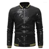 Men's Jackets Shiny Sequins Sparkle Bomber Jacket Men Gold Glitter Striped Zipper Mens And Coats Party Dance Show Clothes