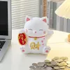 Wystrój domu sztuka urocza Maneki Neko Sculpture and Figurines Lucky Cat Piggy Bank Bank Desk Akcesoria 240129