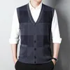 Mens Thickened Casual Sweater Tank Top Autumn and Winter Warm Cardigan 240223
