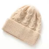 MERRILAMB Real Cashmere Winter Hat for Women Knitted Beanie Thick Skullies Hat Autumn Outdoor Warm Streetwear Caps 240127