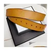 Belts 2023High Quality Belt Women Genuine Leather Golden Sier Bronze Buckle Designer Cowe Men Luxury 20 Colors Carry With Box A68 Drop Ot6Pg