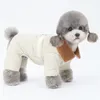 Abbigliamento per cani Abiti invernali Tuta Spessa calda Vestiti a quattro gambe Cucciolo Cappotto piccolo York Pomerania Barboncino Bichon Abbigliamento per animali Pagliaccetti