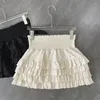 Skirts Lolita High Waist Ruffle Skirt Women Kawaii Sexy Korean Fashion Lace Patchwork Slim Mini With Shorts Fairycore Ball Gown