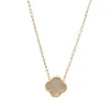 2024Jewlery designer for women Clover Necklace silver chain men Simple Flower Rhinestone Necklace fashion Gold Plated double-sided Round Necklace festival gift