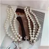 Pendant Necklaces Designer Mtilayer Pearl Rhinestone Orbit Necklace Clavicle Chain Baroque For Women Jewelry Gift Drop Delivery Pendan Otzlp