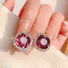 Dangle Earrings Fashion Pink Color Zircon Drop For Women Vintage Glossy Arc Bar Long Thread Tassel Jewelry Gifts Hanging Pendientes