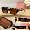 Miui Miui Sonnenbrille Damen Metallspiegel Beine Grüne Linse Sonnenbrille Retro Kleiner runder Rahmen Sexy kleine Frauen Mit Originalverpackung