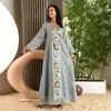 Vêtements ethniques Robe de soirée à paillettes Femmes musulmanes Robe de broderie en vrac Abayas Party Ramadan Caftan Kaftan Élégant Turquie Dubaï