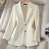 Luxe Dames Groen Jasje Womens Herfst Lange mouwen Kantoor Dame Blazers Higt Streetwear Casual Pakken van Vrouwen 240130