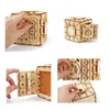 Träsmycken Box Mechanical Puzzle 3D Montera byggbyggnadsblock Modeller Överraskning Marriy Ring Necklace Password Gift 240124