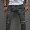 Jeans da uomo 2023 Uomo High street Elegante strappato Hip hop Casual Skinny Jeans a matita Maschile Stretch Holes Pantaloni in denim slim T240205