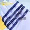 Cheap Price 925 Solid Silver 6mm 8mm Hip Hop Iced Out Vvs Black Color Diamond Moissanite Cuban Link Chain