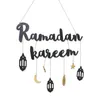 Islamski muzułmanin Ramadan Kareen Decor Moon Star wiszący wisiorek drewniany rzemiosło Eid Mubarak Ramadan Dekoracja dla domu w systemie Windows 240127