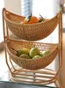 Plates L Creative Multi-layer Stacked Fruit Trays Living Room Plastic Vine Woven Baskets Desktop Candy And Dried Pots